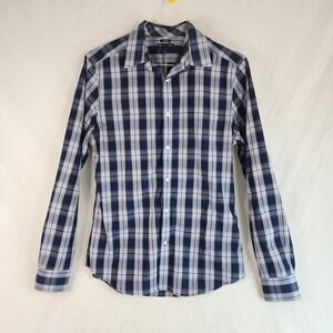 Gap men's button up Navy Plaid Medium